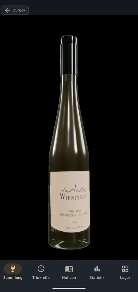 3D-Flasche mit dem echten Etikett des Weins